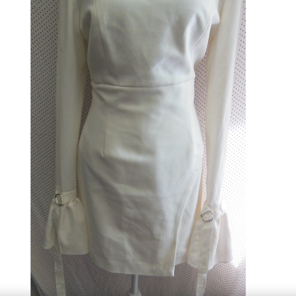 NEW ISRAELLA KOBLA White ZOLA Back Cutout LONG SLEEV Cocktail MINI DRESS 10 - Picture 6 of 16